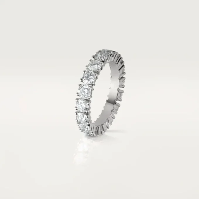 Aliança de casamento Cartier Destinee, 4,1 mm de largura, pavé
