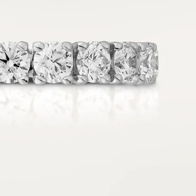 Aliança de casamento Cartier Destinee, 4,1 mm de largura, pavé