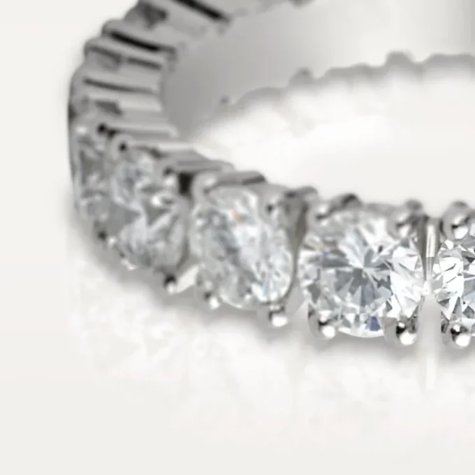 Aliança de casamento Cartier Destinee, 4,1 mm de largura, pavé