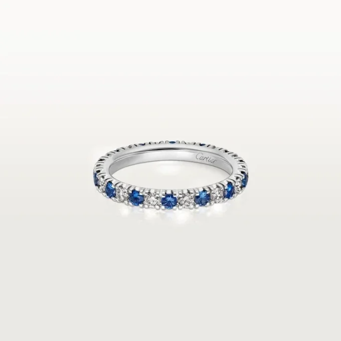 Aliança de casamento Etincelle De Cartier – Platina, safiras, diamantes – Cartier