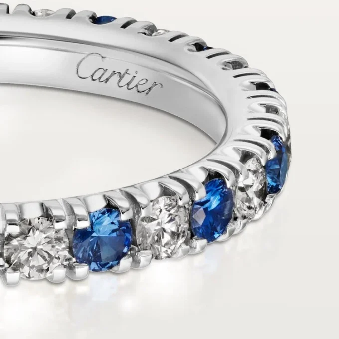 Aliança de casamento Etincelle De Cartier – Platina, safiras, diamantes – Cartier