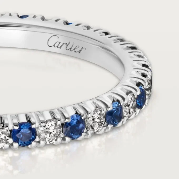 Aliança de casamento Etincelle De Cartier – Platina, safiras, diamantes – Cartier