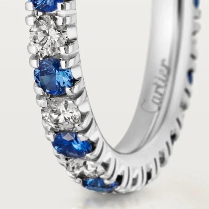 Aliança de casamento Etincelle De Cartier – Platina, safiras, diamantes – Cartier