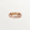 Aliança de casamento fina Maillon Panthere, 2 meias fileiras com pavé de diamantes – Ouro rosa, diamantes – Cartier