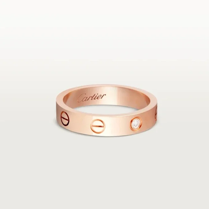 Aliança de casamento Love, 1 diamante – Ouro rosa, Diamante – Cartier