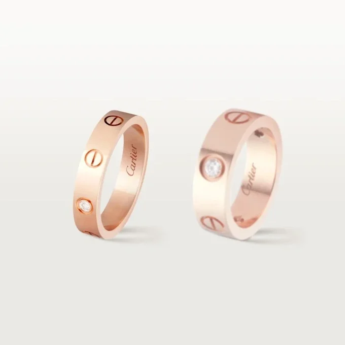 Aliança de casamento Love, 1 diamante – Ouro rosa, Diamante – Cartier