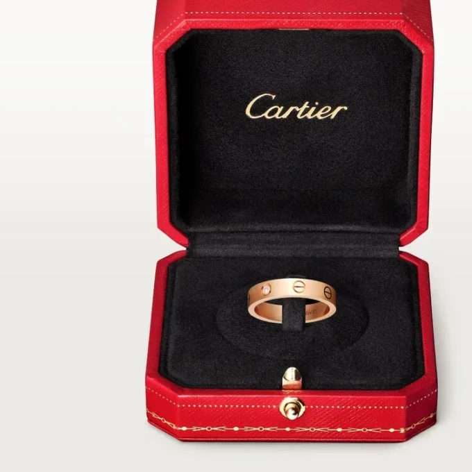 Aliança de casamento Love, 1 diamante – Ouro rosa, Diamante – Cartier