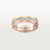 Aliança de casamento Vendome Louis Cartier, 4,8 mm de largura, com pavé