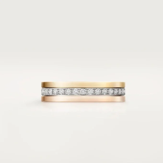 Aliança de casamento Vendome Louis Cartier, 4,8 mm de largura, com pavé