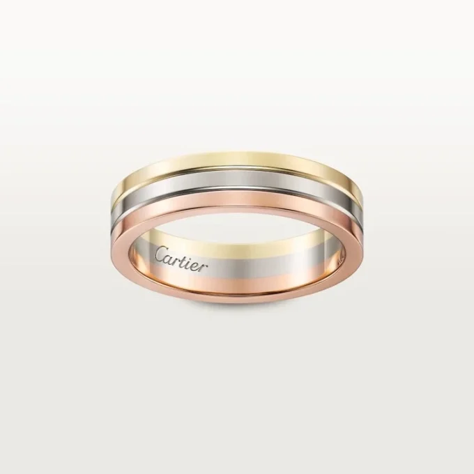Aliança de casamento Vendome Louis Cartier – Ouro branco, ouro amarelo, ouro rosa – Cartier