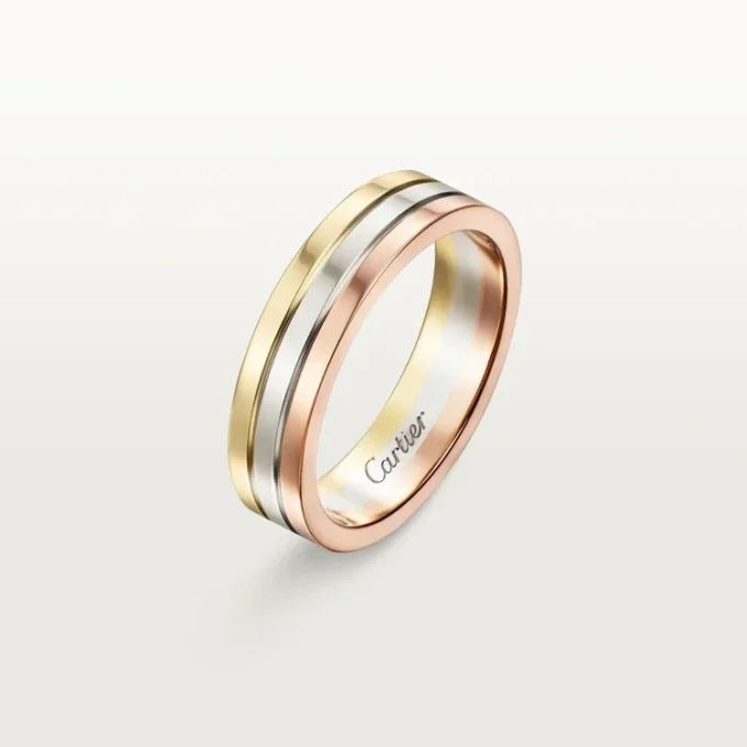 Aliança de casamento Vendome Louis Cartier – Ouro branco, ouro amarelo, ouro rosa – Cartier
