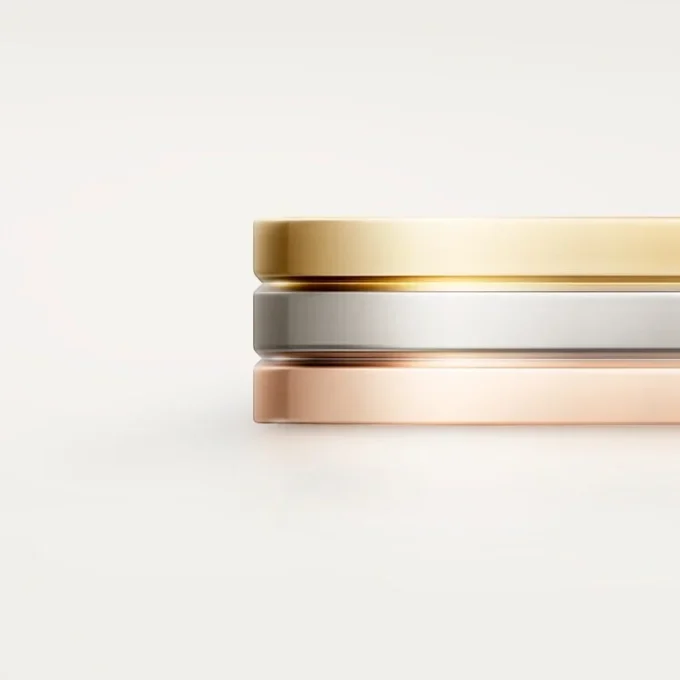 Aliança de casamento Vendome Louis Cartier – Ouro branco, ouro amarelo, ouro rosa – Cartier