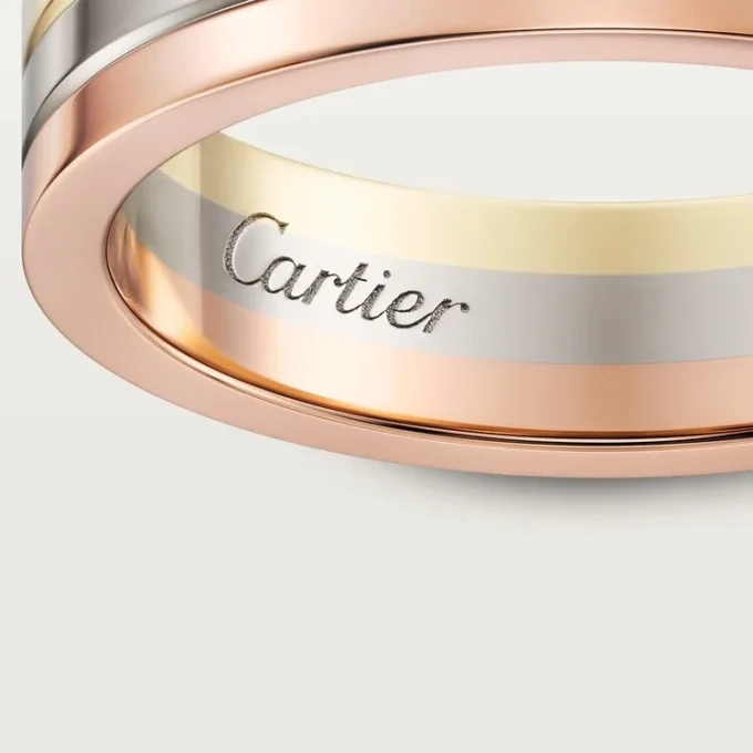 Aliança de casamento Vendome Louis Cartier – Ouro branco, ouro amarelo, ouro rosa – Cartier