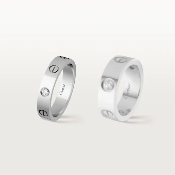 Aliança Love, 1 diamante – Ouro branco, Diamante – Cartier
