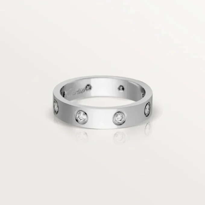Aliança Love, 8 diamantes – Ouro branco, Diamantes – Cartier