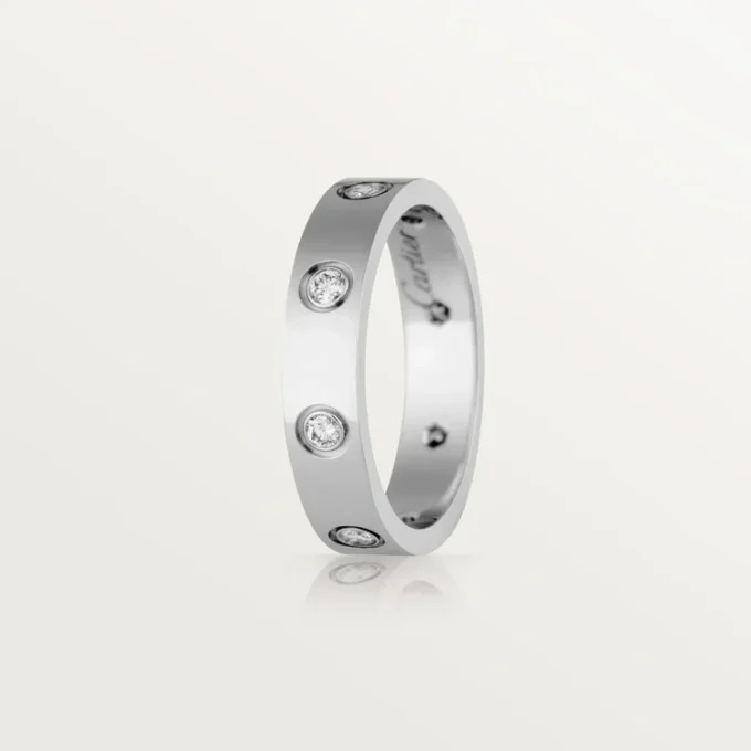 Aliança Love, 8 diamantes – Ouro branco, Diamantes – Cartier