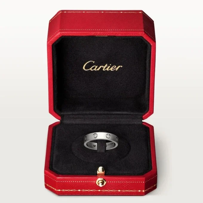 Aliança Love, 8 diamantes – Ouro branco, Diamantes – Cartier