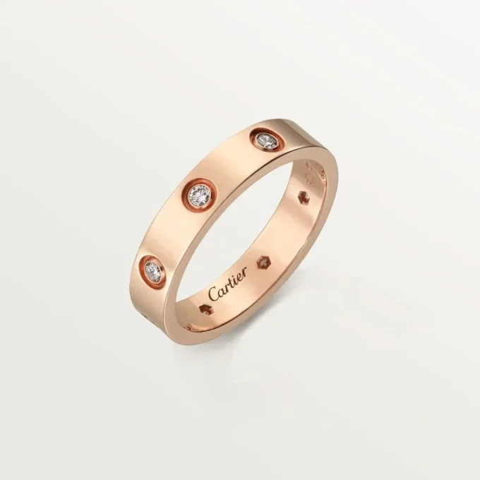 Aliança Love, 8 diamantes – Ouro rosa, diamantes – Cartier