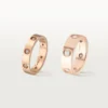 Aliança Love, 8 diamantes – Ouro rosa, diamantes – Cartier