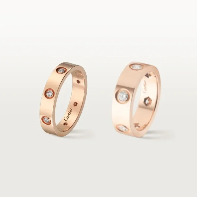 Aliança Love, 8 diamantes – Ouro rosa, diamantes – Cartier