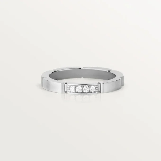 Aliança Maillon Panthere – Ouro Branco, Diamantes – Cartier