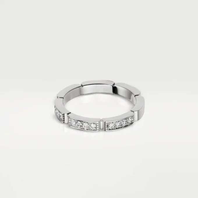 Aliança Maillon Panthere – Ouro Branco, Diamantes – Cartier