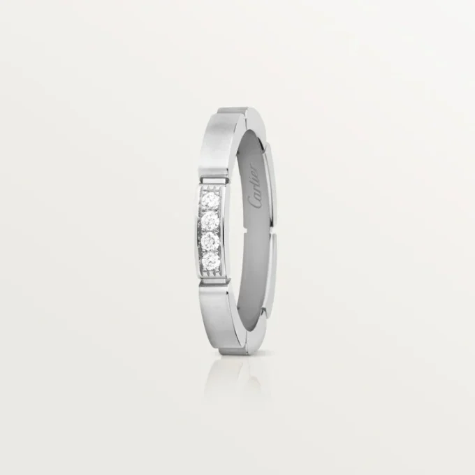 Aliança Maillon Panthere – Ouro Branco, Diamantes – Cartier