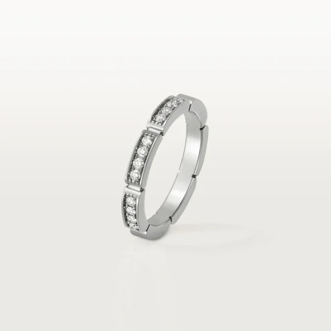 Aliança Maillon Panthere – Ouro Branco, Diamantes – Cartier