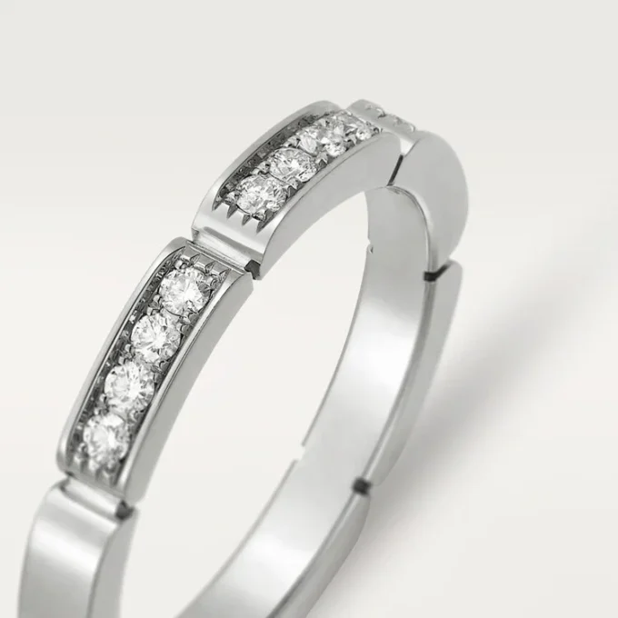 Aliança Maillon Panthere – Ouro Branco, Diamantes – Cartier
