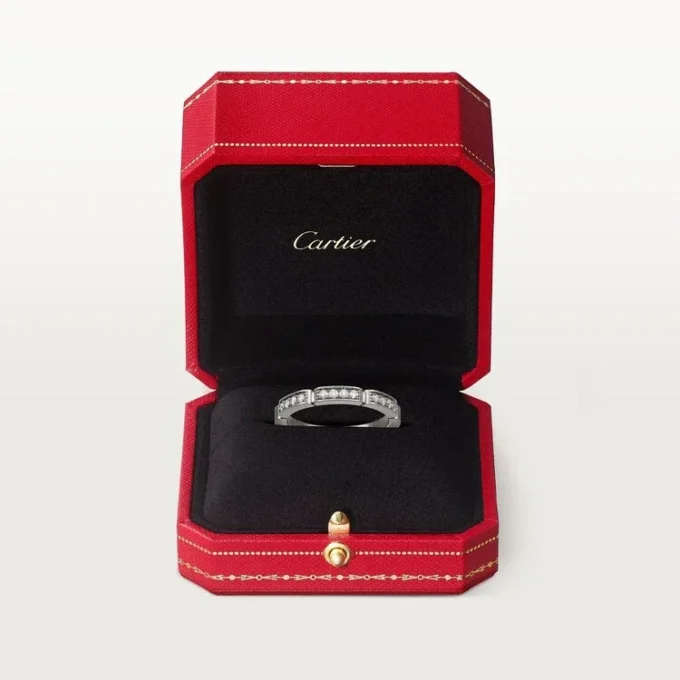 Aliança Maillon Panthere – Ouro Branco, Diamantes – Cartier