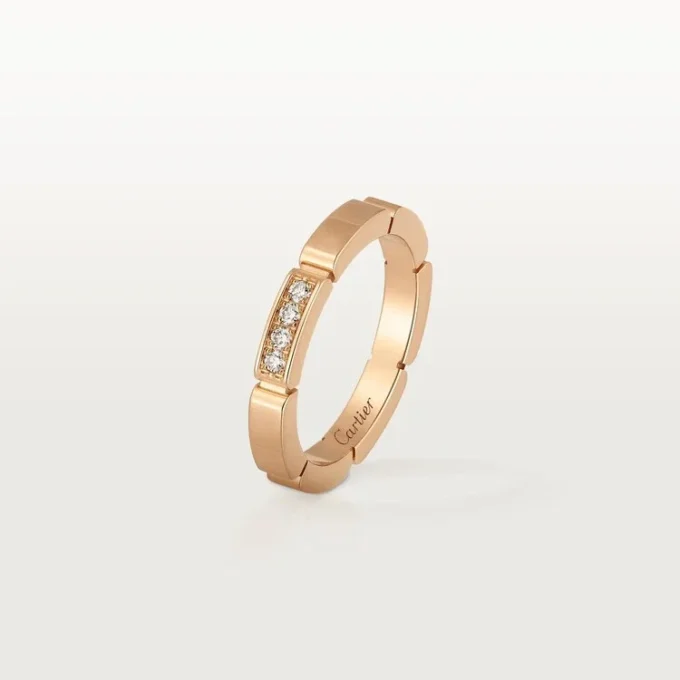 Aliança Maillon Panthere – Ouro rosa, diamantes – Cartier
