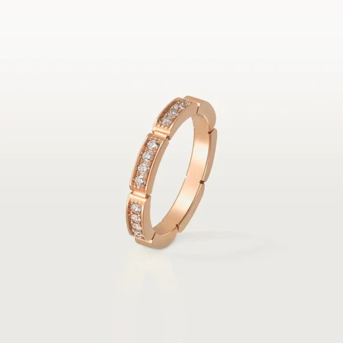 Aliança Maillon Panthere – Ouro rosa, diamantes – Cartier