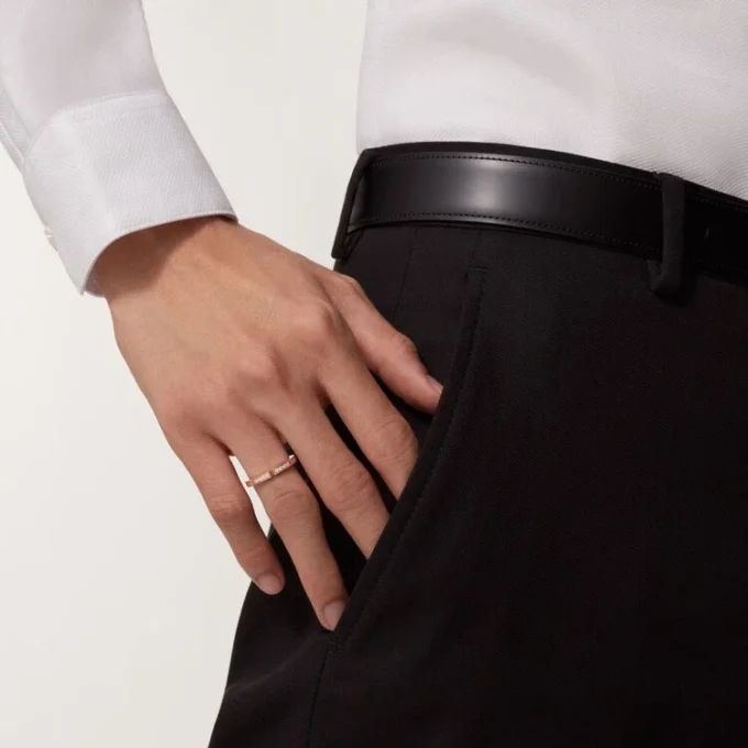 Aliança Maillon Panthere – Ouro rosa, diamantes – Cartier