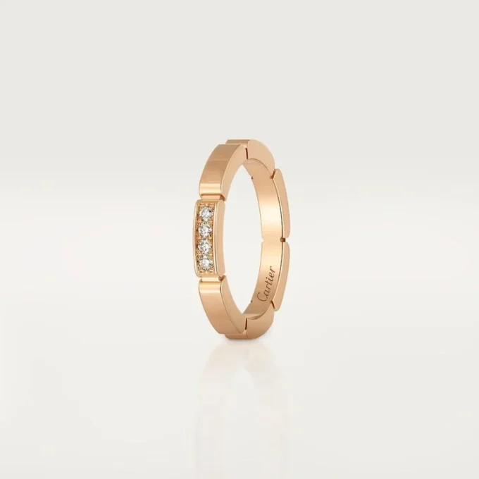 Aliança Maillon Panthere – Ouro rosa, diamantes – Cartier