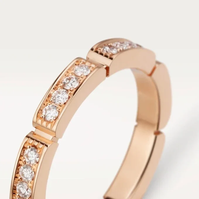 Aliança Maillon Panthere – Ouro rosa, diamantes – Cartier