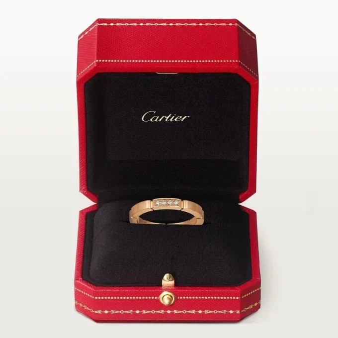 Aliança Maillon Panthere – Ouro rosa, diamantes – Cartier