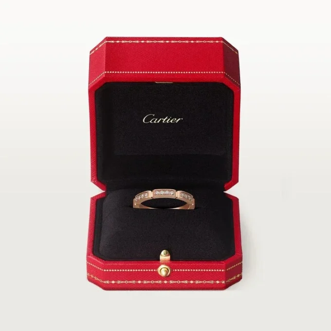 Aliança Maillon Panthere – Ouro rosa, diamantes – Cartier