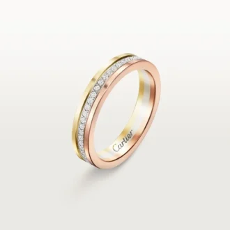 Aliança Trinity – Ouro Branco, Ouro Amarelo, Ouro Rosa, Diamantes – Cartier