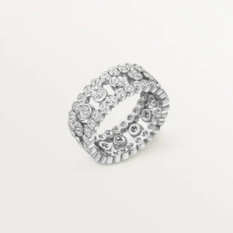 Anel Broderie De Cartier, Três Filas, Diamantes