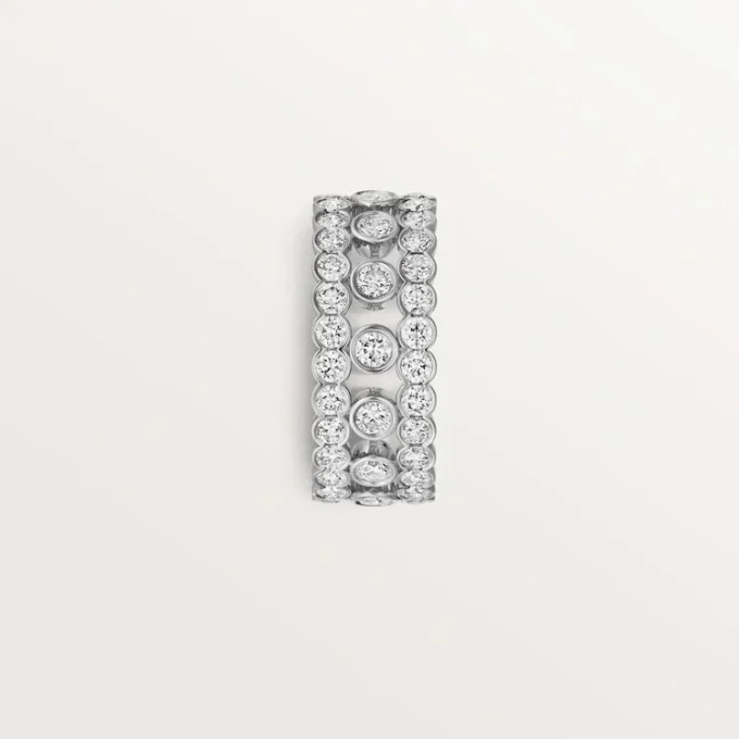Anel Broderie De Cartier, Três Filas, Diamantes