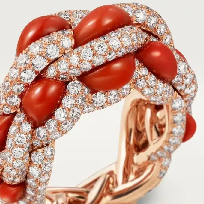 Anel Cartier Libre Tressage, Coral