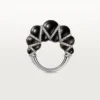 Anel Cartier Libre Tressage, obsidiana, diamantes