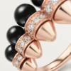 Anel Clash De Cartier, Ônix, Modelo Extragrande, Diamantes