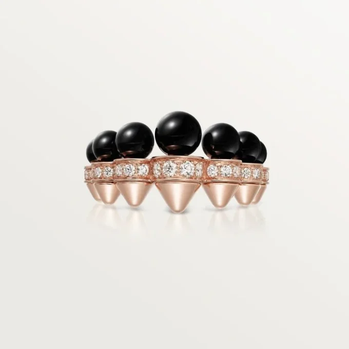 Anel Clash De Cartier, Ônix, Modelo Extragrande, Diamantes