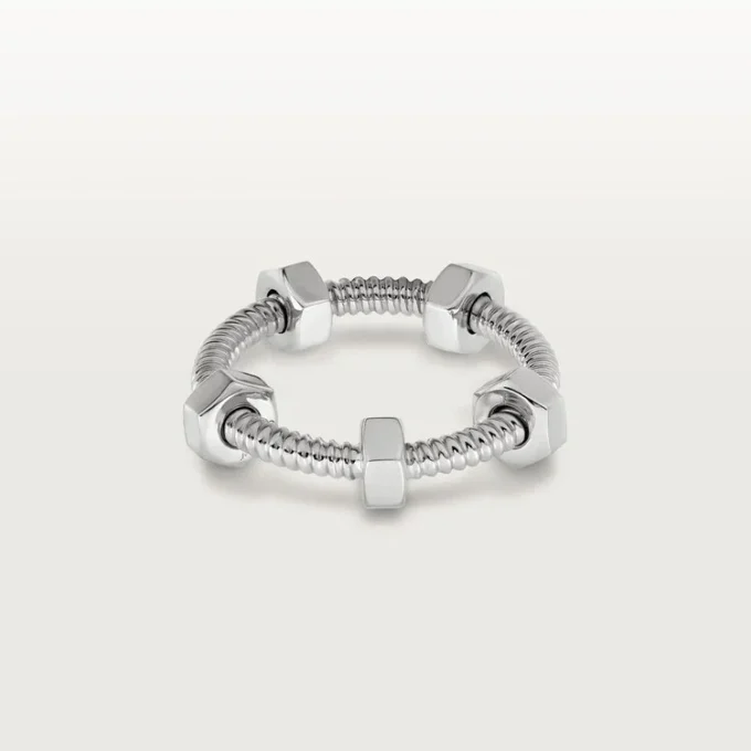 Anel Ecrou De Cartier – Ouro Branco – Cartier