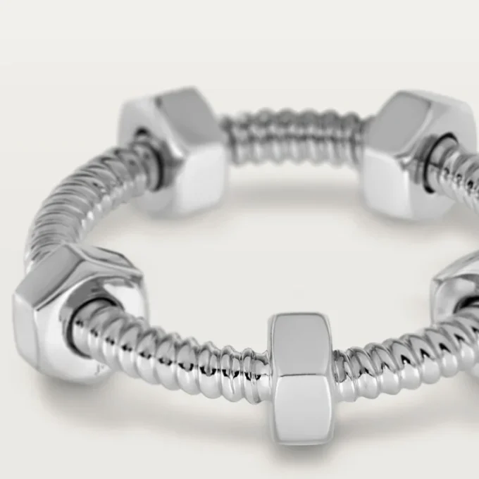 Anel Ecrou De Cartier – Ouro Branco – Cartier