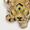 Anel Faune Et Flore De Cartier, diamantes amarelos, laranja e castanhos, pavé