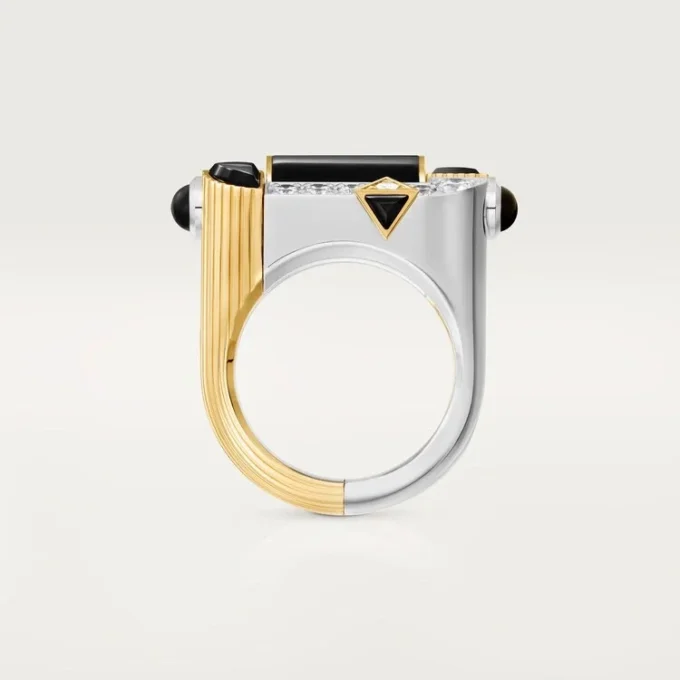 Anel Geometrie & Contrastes, Ônix, Pavé