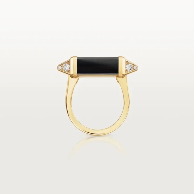 Anel Les Berlingots De Cartier, semi-pavimentado