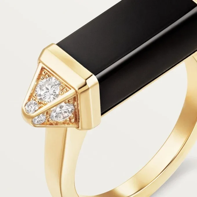 Anel Les Berlingots De Cartier, semi-pavimentado